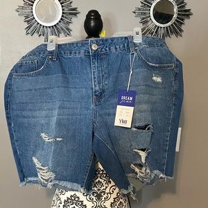 Plus size denim shorts
